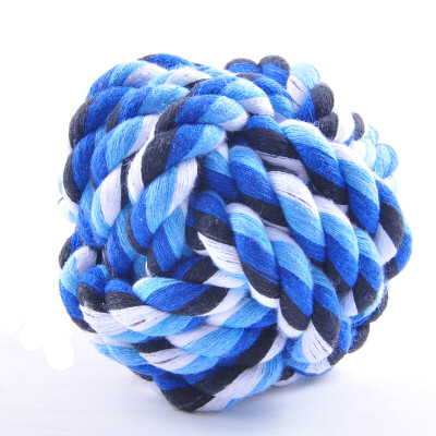 

HANHANLEYUAN dog toy bite-resistant pet toy ball Teddy molar tooth cleaning bite rope ball cotton rope ball puppy puppies diameter about 8cm random color