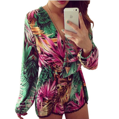 

Lovaru ™print jumpsuit new fashion women feminino vestidos Women's overalls casual summer jumpsuit plus size