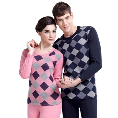 

Antarctic Nanjiren N033D10031A thermal underwear men&women printing body sculpting jacquard plus velvet thickening suit female pink