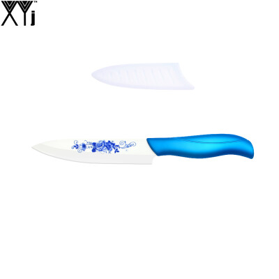 

High Class 5 Inch Kitchen Knife Best Cooking Tools XYJ Pretty Pattern Blue Hanlde Slicing Ceramic Knife Cooking Tools Hot Sale