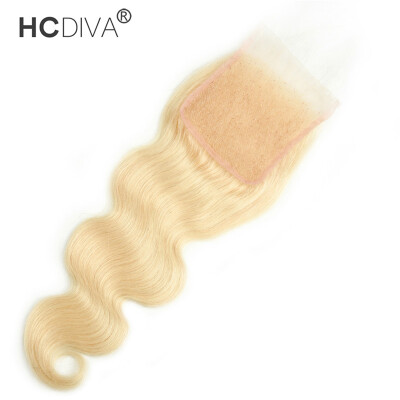 

HCDIVA 613 Blonde Closure With Baby Hair 100% Brazilian Virgin Human Hair Body Wave Color Honey Blonde Closure