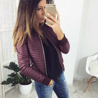 

Осень Женщины Черный Короткие пальто Outwear с длинным рукавом Мягкие молнии Женские карманы Повседневные куртки
