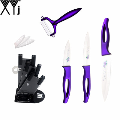 

5 Piece A Set Zirconia Kitchen Knife Set XYJ Ceramic Knife Cooking Tool 3" 4" 5" + Sharp Peeler + Knife Holder Beauty Gifts