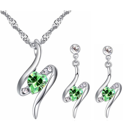 

Exquisite Heart Crystal from Austrian Fashion Necklace Earring Jewelry Sets For Women Valentines Day Gift 26980