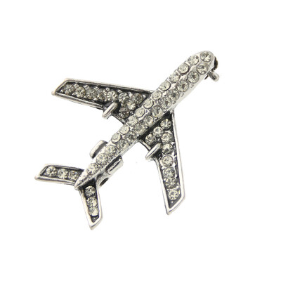 

Fashion Women Plane Brooch Pin Stewardess Logo Pilot Badge Austria Rhinestone Brooches Broches Sign Jewelry Lucky Flying Corsage