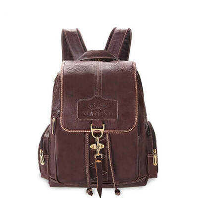 

New fashion school bags for women backpack leather school backpacks women travel bags waterproof retro vintage backpacks black