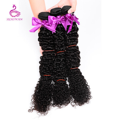 

Silkswan Malaysian Kinky Curly Hair 8-28 Inch Natural Color Weave Remy Hair Extensions 100% Human Hair Bundles