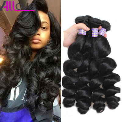 

7A Brazilian Virgin Hair Loose Wave 3 Bundles Unprocessed Virgin Human Hair Brazilian Loose Wave Virgin Hair Wavy Bundles