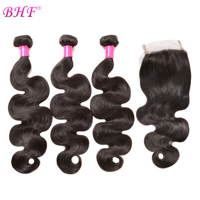 

BHF Hair Grade 8A Malaysian Virgin Hair With Silk Closure Virgin Hair Body Wave Soft Tangle Shedding Free