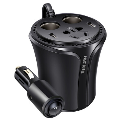 

HSC Cup Shape 12V turn to 220V Car Charger Car Power Inverter 31A dual USB or QC30 mobile phone rapid charger voltage display