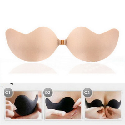 

DuoSu Self-Adhesive Push Up Silicone Bust Front Closure Strapless Invisible Bra