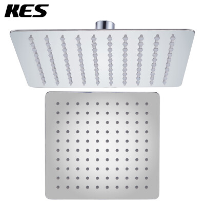 

KES J211S12 ALL SUS304 Stainless Steel 12-Inch Shower Head Fixed Mount Rainfall Style Modern Square Ultra Thin, Polished