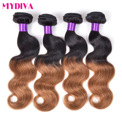 

7A Brazilian Virgin Ombre Hair Body Wave Weft 4 Bundles Mixed Length 100 Unprocessed Virgin Human Hair Extensions T1b30