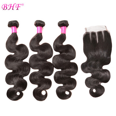 

BHF Hair Grade 8A Malaysian Virgin Hair With Silk Closure Virgin Hair Body Wave Soft Tangle Shedding Free