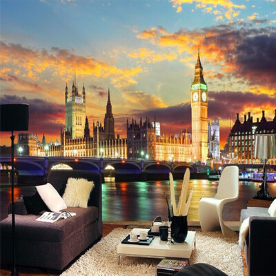 

Custom 3D Mural Wallpaper Modern City Buildings Under The Sunset Photo Wall Paper Living Room TV Sofa Background Wall Covering