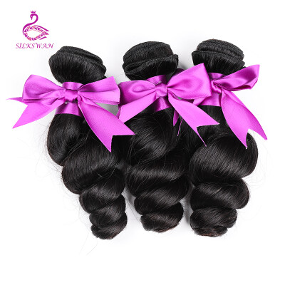 

Silkswan Peruvian Remy hair Weave Loose Wave Hair Extension 100 Human Hair Bundles 8-28inch