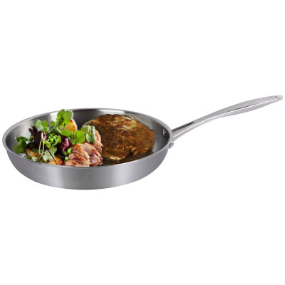 

【Jingdong Supermarket】 Baijie (Baijie) stainless steel frying pan pan no coated non-stick pot induction cooker general pot JG2201-G 22 cm