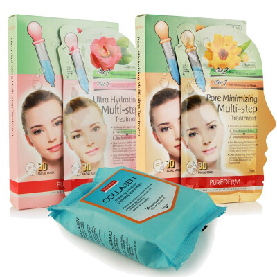 

Pu Jing Xin (PUREDERM) (+ увлажняющая маска поры Combo Combo маски + Очищающие салфетки) пакеты по уходу