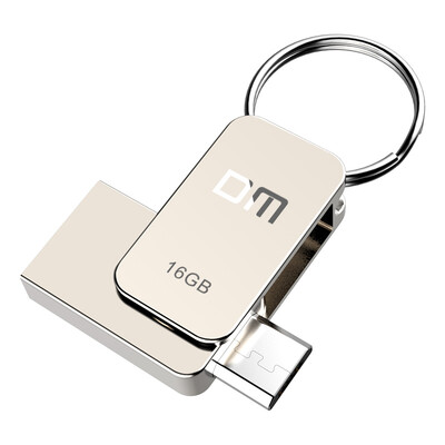 

DM PD020 USB flash drive OTG mobile phone U disk 16GB U disk full metal 360 degree rotation mini OTG mobile computer dual-use silver