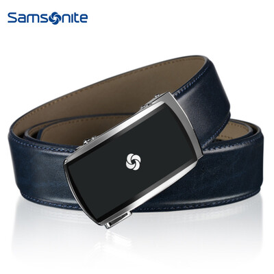 

Samsonite mens belt mens casual business belt mens pants with mens 13 inch tail pin buckle belt black BW509002 120CM