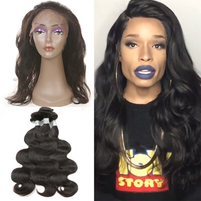 

8A Remy Malaysian Virgin Hair Body Wave 4 Bundles 360 Lace Frontal with Bundle 360 Lace Frontal Pre Plucked Frontal With Bundles