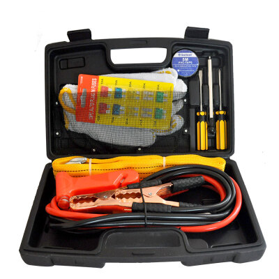 

Libo Automobile Emergency Rescue Toolbox 9-piece car kit trailer rope safety hammer fire line screwdriver safety sheet tire pressure pen etc