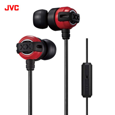 

Jay Visteon (JVC) HA-FX11XM Наушники с мобильным телефоном для мобильных телефонов спортивные наушники нового уличного истребителя рок-сабвуфер проводной провод гарнитуры красный черный