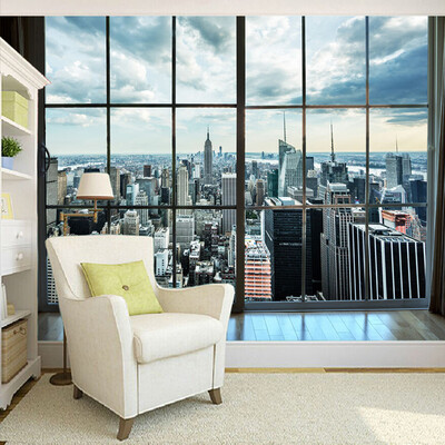 

Custom Photo Wallpaper New York City Building Window Landscape Photography Mural House Decoration Living Room Decoration Murale