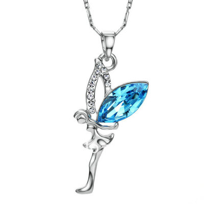 

Yoursfs® 18K White Gold Plated Crystal Angel Pendent Cute Necklace Use Austrian Crystal Fashion Jewelry