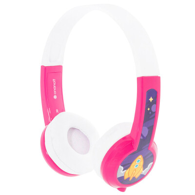 

BUDDYPHONES Explore Protect Listening Kids Headphones Headphones with Microphones Students Learning English Kids Cute Birthday Christmas Gifts Pink