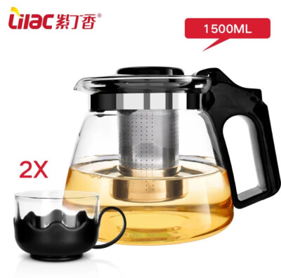 

Lilac heat-resistant glass teapot set thick glass tea tea tea tea pot filter pot kettle