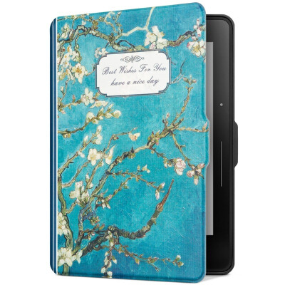 

Natusun KV-08 Адаптация Kindle 1499 Edition Case / Case Kindle Voyage Sailing Специальный окрашенный спальный кожаный чехол Van Gogh - Алмонд Блоссом