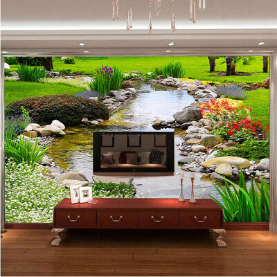 

High Quality Modern 3D Mural Wallpaper Rill Scenery Flowers And Plants Photography Background Living Room TV Backdrop Wallpaper