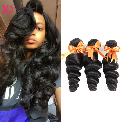 

7A Brazilian Virgin Hair Loose Wave XQ hair 3pcs Virgin human Hair Cheap Unprocessed Human Hair