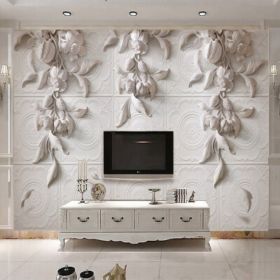 

European Style 3D Stereo Embossed Leaf Photo Wall Mural Wallpaper Living Room Hotel Luxury Decor Wallpapers Roll Papel De Parede