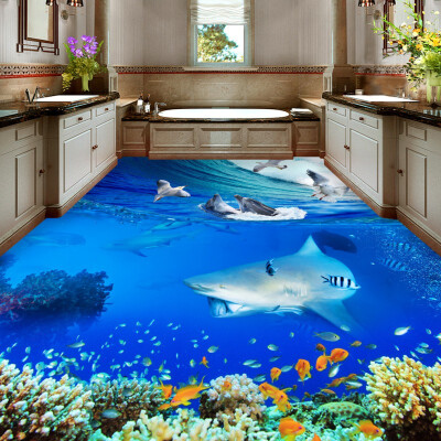 

Бесплатная доставка Dolphin Surf Seagull Bathroom Bedroom 3D Floor водонепроницаемая гостиная квадратная кухонная напольная роспись 250cmx200cm