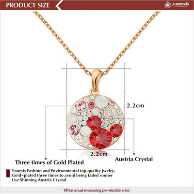 

Yoursfs® 18K Rose Gold Plated Cute Micky Necklace and Earring Set Use Austrian Crystal Jewelry Set