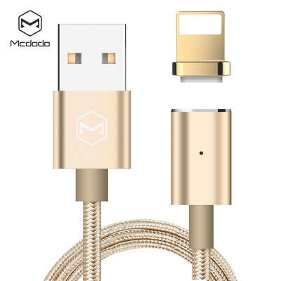 

MCDODO Braided Nylon Magnetic Lightning Data LED Fast Charging Cable Charger For iPhone X 8 6S 7 Plus 6 SE Anti-dust plug Design
