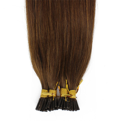 

1gs 100g Human Virgin Hair Brown Pre-bonded Keratin Stick I-tip Hair Extensions