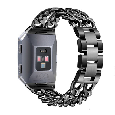 

Replacement Stainless Steel Metal Chain Bands Adjustable Folding Clasp for Fitbit Ionic