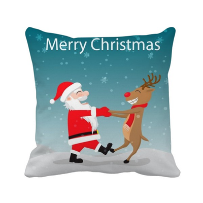 

Christmas Santa Claus Elk Festival Square Throw Pillow Insert Cushion Cover Home Sofa Decor Gift