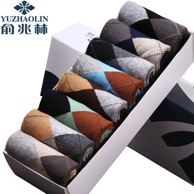 

Yu Zhaolin 8 pairs of socks mens cotton socks sweat-absorbent breathable business tube stockings casual business socks cotton weaving British tube stockings 8