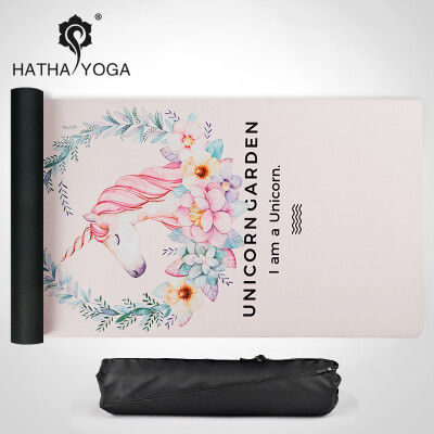 

Haha professional yoga mat men&women 66cm natural rubber non-slip high temperature sweat-absorbent yoga blanket suede towel fitness mat Unicorn Garden 5mm