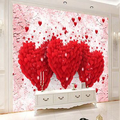 

Custom 3D Mural Wallpaper Bedroom TV Backdrop Wall Painting Modern Romantic Three-dimensional Love Home Decorative Wall Mural