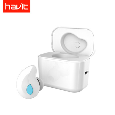 

Hewitt Havit Bluetooth Headset Mini Wireless Sport In-Ear Earbuds Business Car Headphone Charger Purity White
