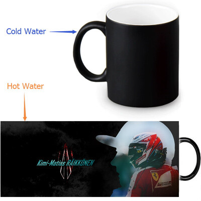 

Kimi Raikkonen 350ml12oz Heat Reveal Mug Color Change Coffee Cup Sensitive Morphing Mugs Magic Mug Milk Tea Cups