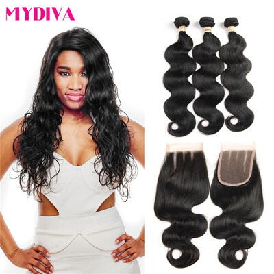 

Brazilian Virgin Hair 3 Bundles with Closure Unprocessed 100 Human Hair Bundles with Lace Closure 3 Part Brazilian Body Wave