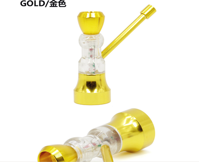 

Qian Xu lights pipe Jamaica weed tobacco pipe gift detector weed grinder bacon hookah length 64MM colored aluminum pagoda pipe