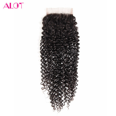 

Alot Hair Products 3 Part Peruvian Kinky Curly Closures 4*4 Closure Lace Top Closure Cheap Lace Closure 7A Grade