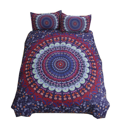 

iDouillet Peacock Printed Mandala Hippie Bedding Set 3 pcs Boho Chic Exotic Reversible Duvet Cover&Pillowcase twin full queen